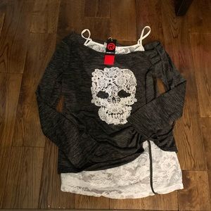 Ladies 2 piece Sugar Skull top